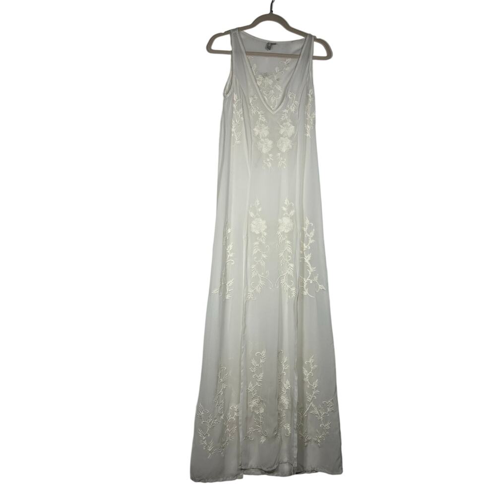 asos maxi embroidered sleeveless wedding event /nightgowns dress no lining Size4